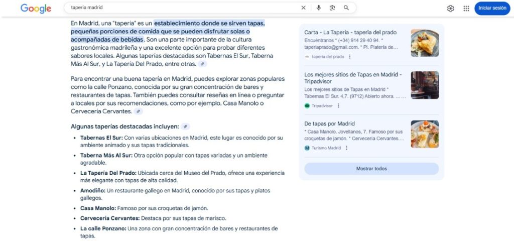 amodiño mención ai overviews